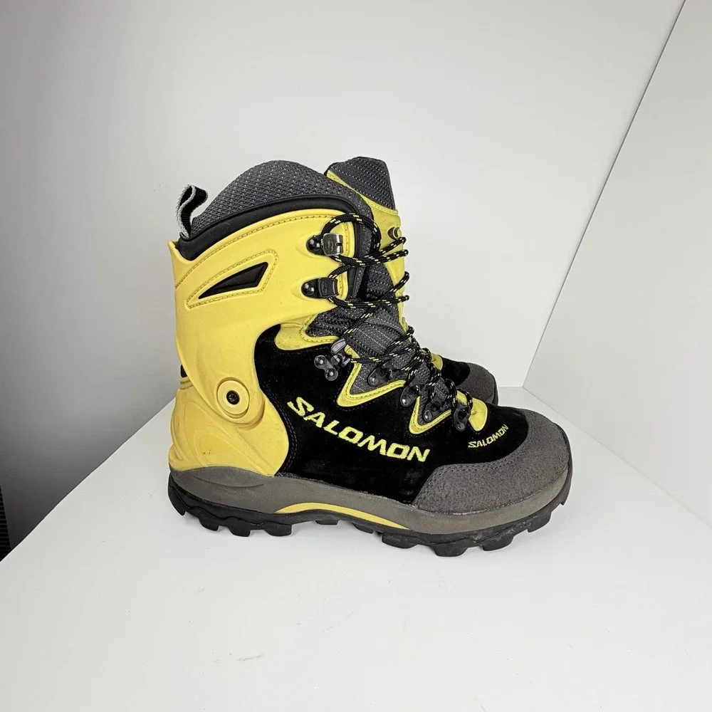 Salomon Men's 9 Hiking Mountaineering Boots Black Yellow Contagrip 27.5cm